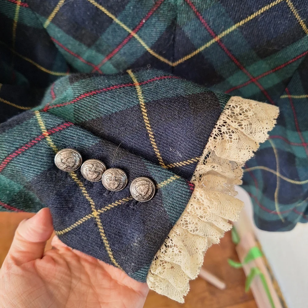 Juicy Couture Tartan Blazer in Green and Blue - Picture 4 of 7